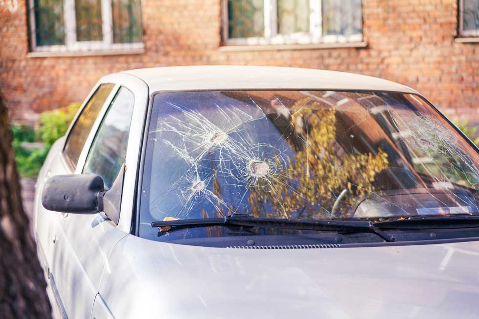 Broken Car Windshield